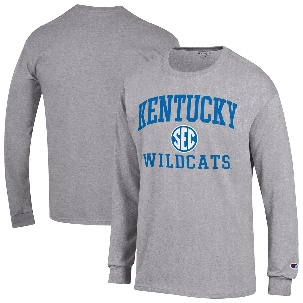 Men's Champion Gray Kentucky Wildcats Team Long Sleeve T-Shirt