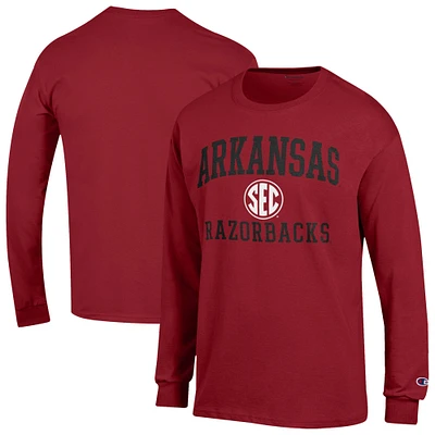 Men's Champion Cardinal Arkansas Razorbacks Team Long Sleeve T-Shirt
