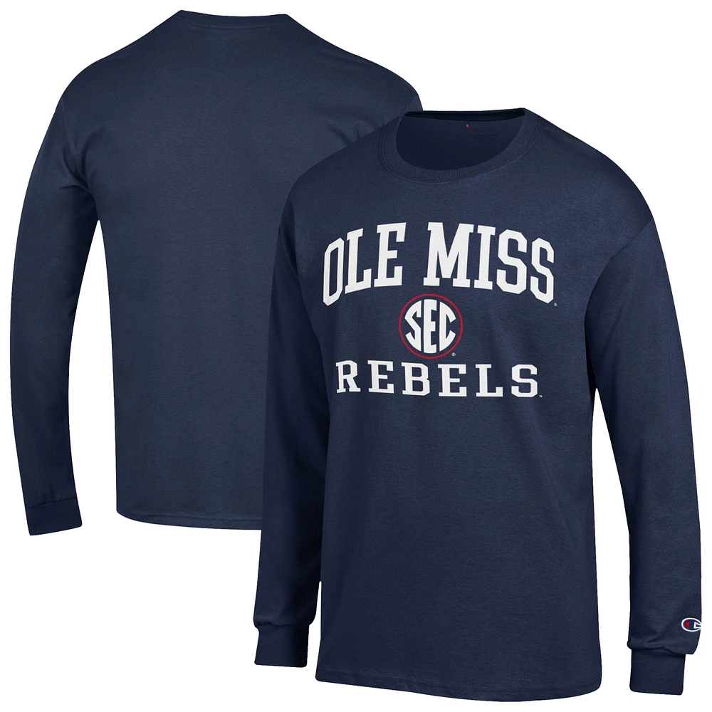 Men's Champion Navy Ole Miss Rebels Team Long Sleeve T-Shirt