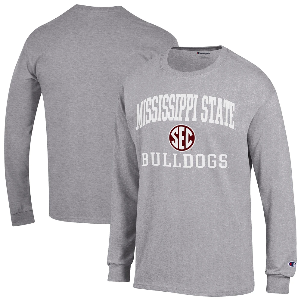 Men's Champion Gray Mississippi State Bulldogs Team Long Sleeve T-Shirt