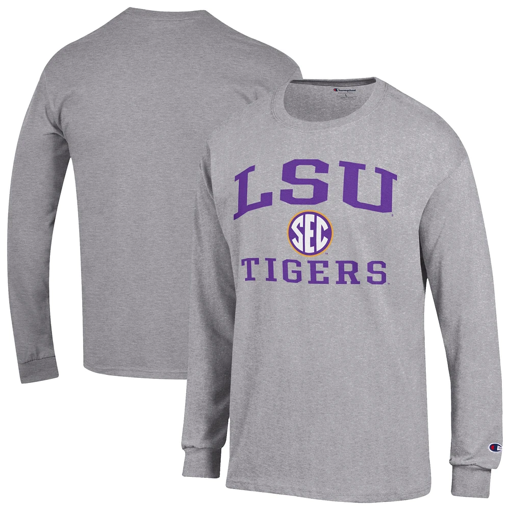 Men's Champion Gray LSU Tigers Team Long Sleeve T-Shirt