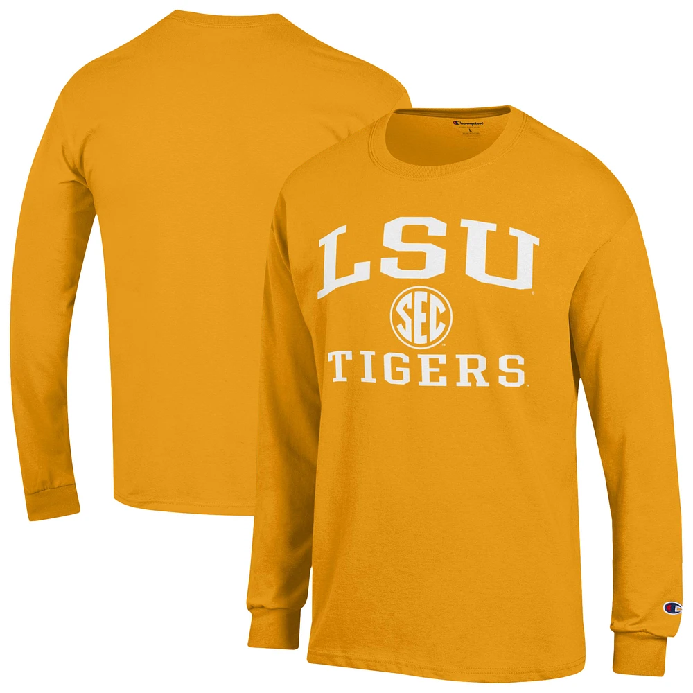 Men's Champion Gold LSU Tigers Team Long Sleeve T-Shirt