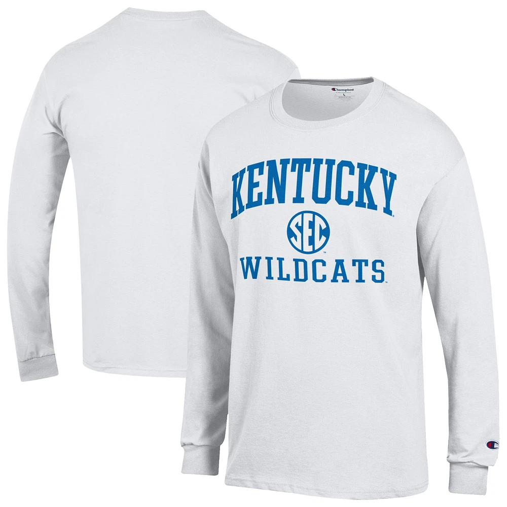 Men's Champion White Kentucky Wildcats Team Long Sleeve T-Shirt