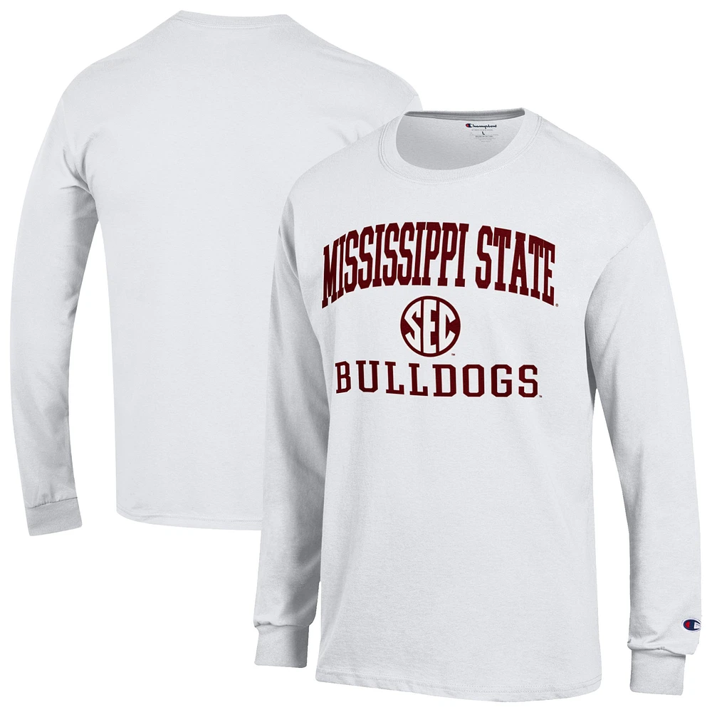Men's Champion White Mississippi State Bulldogs Team Long Sleeve T-Shirt