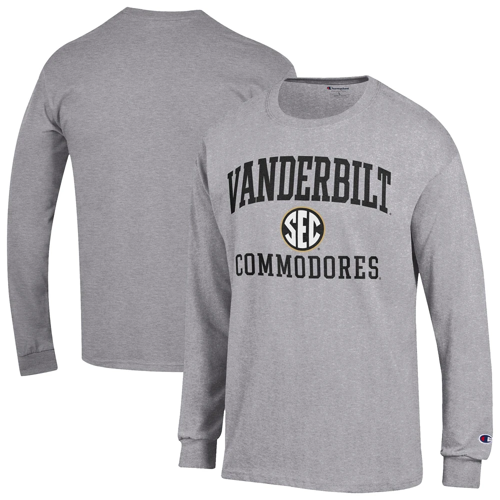 Men's Champion Gray Vanderbilt Commodores Team Long Sleeve T-Shirt