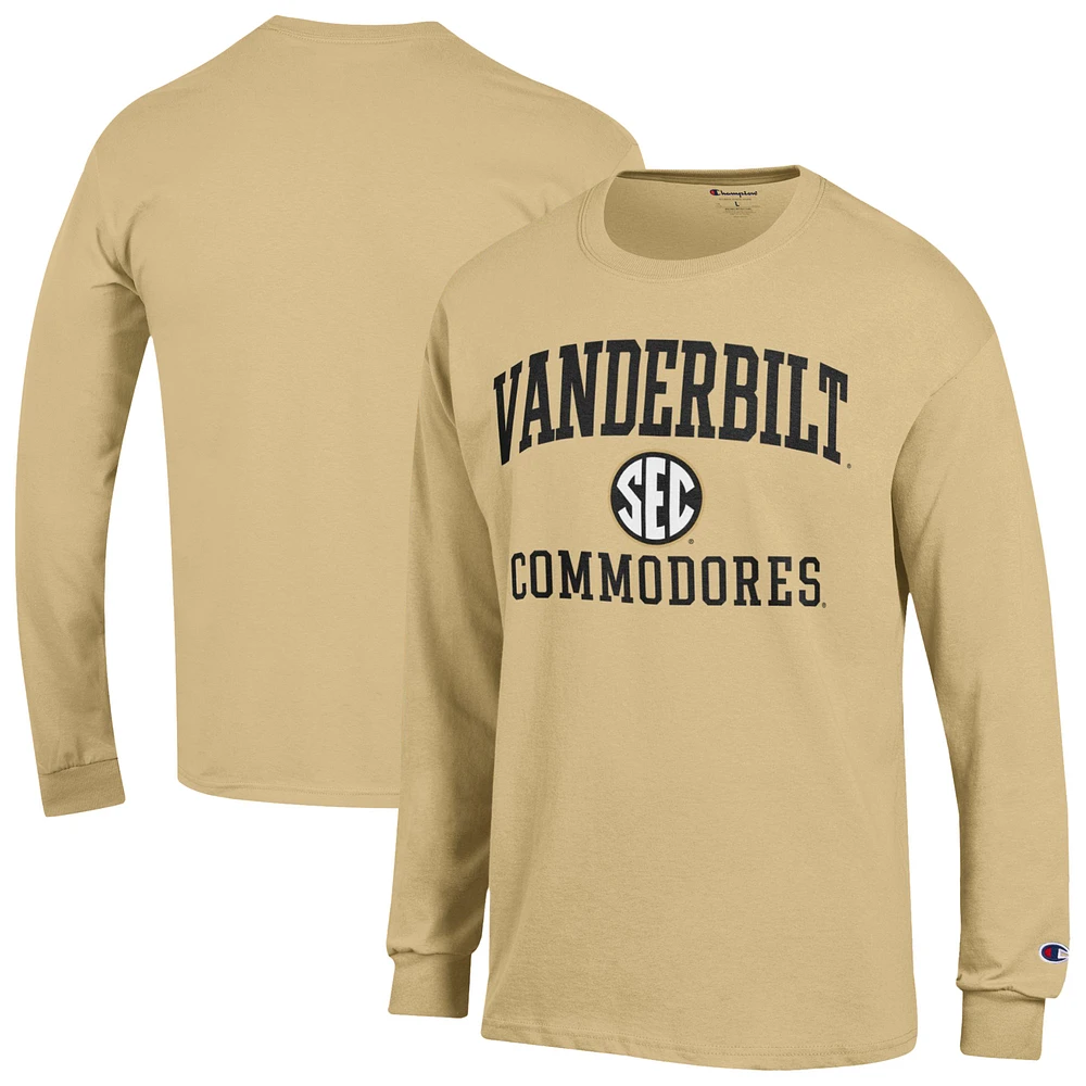 Men's Champion Gold Vanderbilt Commodores Team Long Sleeve T-Shirt