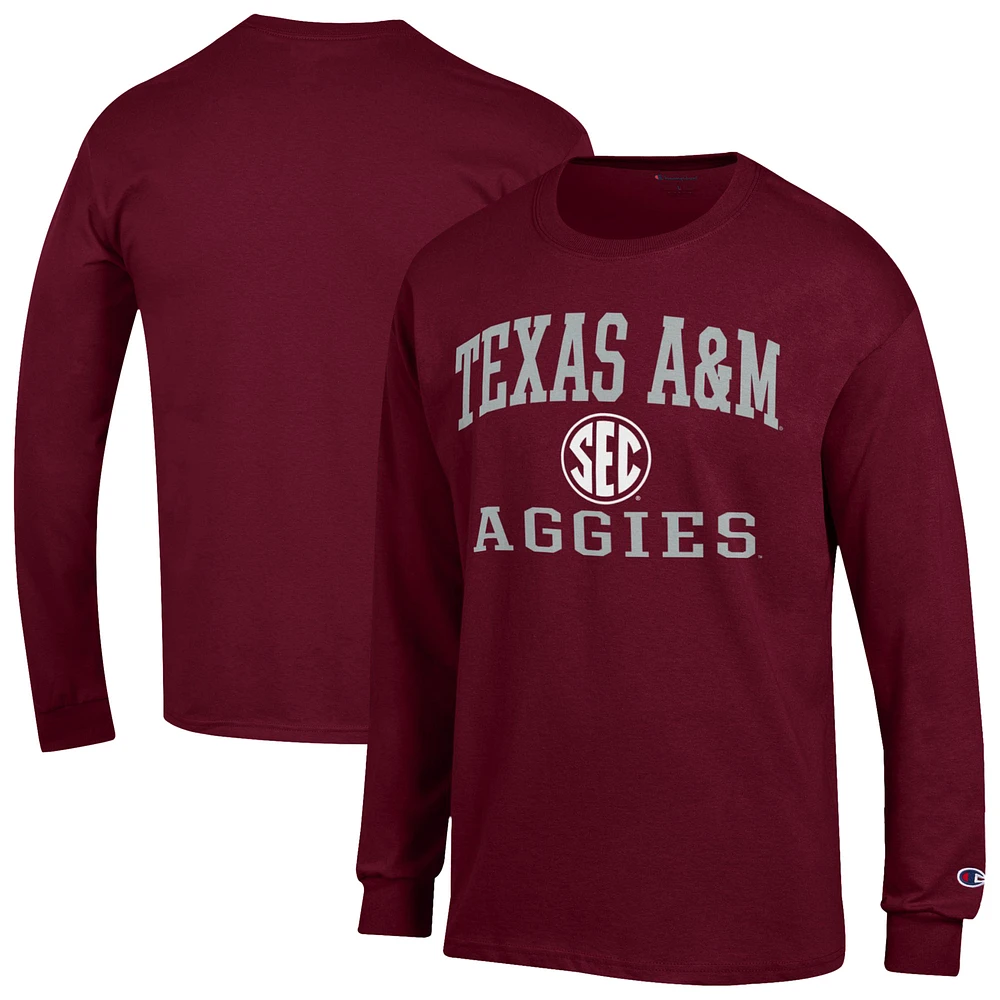 Men's Champion Maroon Texas A&M Aggies Team Long Sleeve T-Shirt