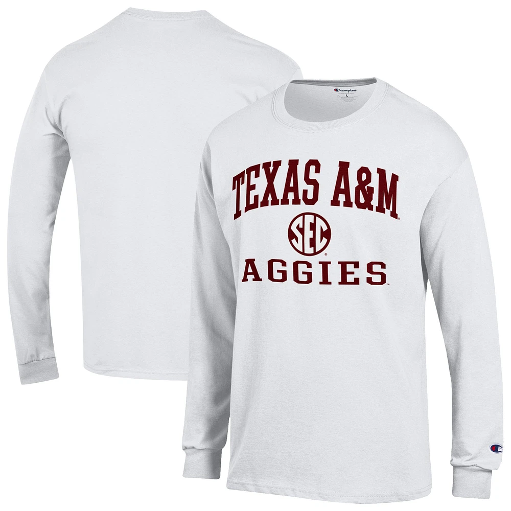Men's Champion White Texas A&M Aggies Team Long Sleeve T-Shirt