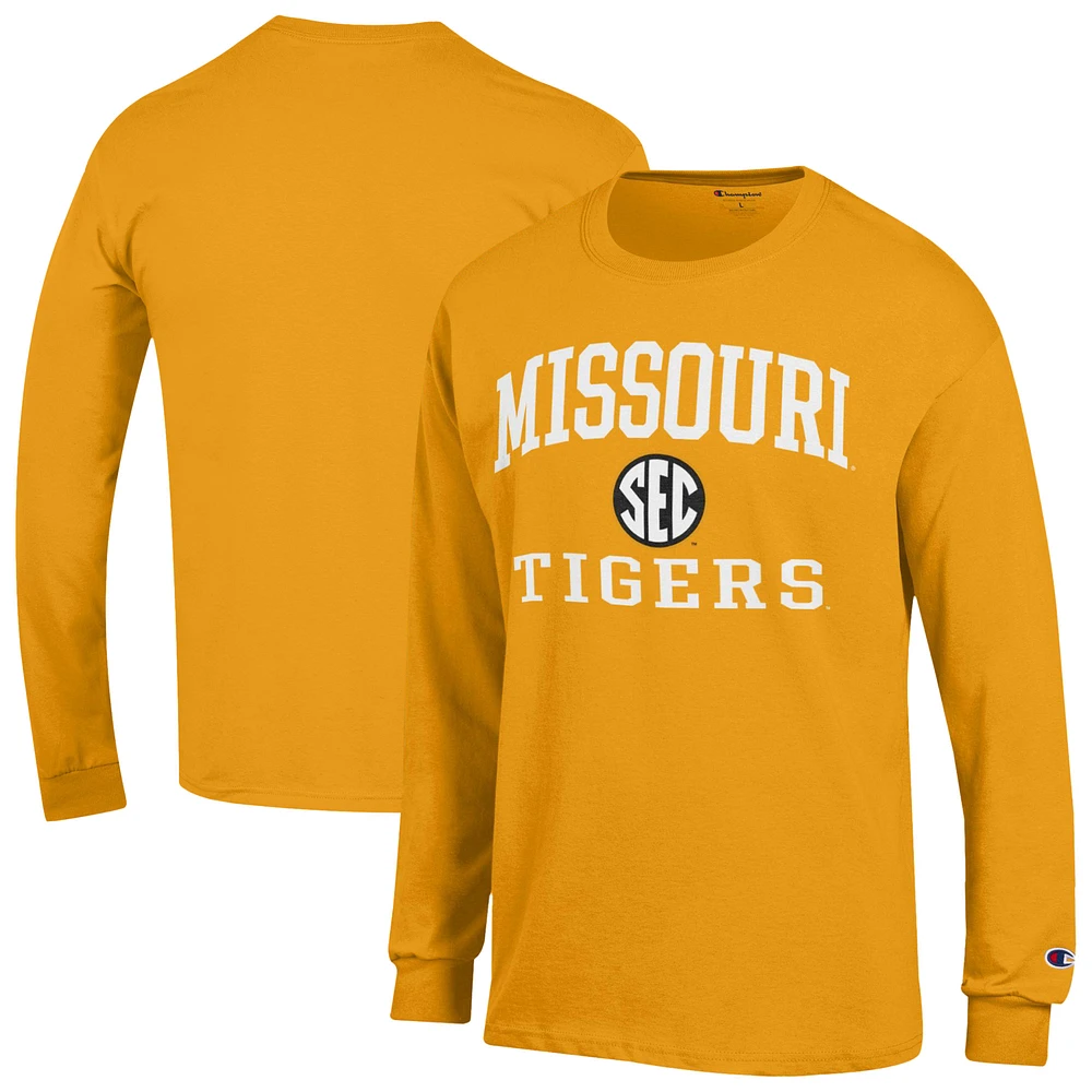 Men's Champion Gold Missouri Tigers Team Long Sleeve T-Shirt