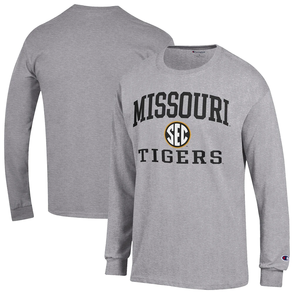 Men's Champion Gray Missouri Tigers Team Long Sleeve T-Shirt