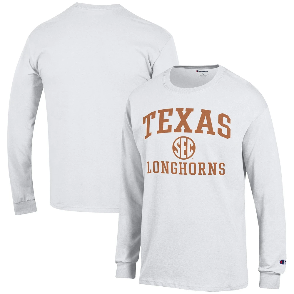 Men's Champion White Texas Longhorns SEC Long Sleeve T-Shirt
