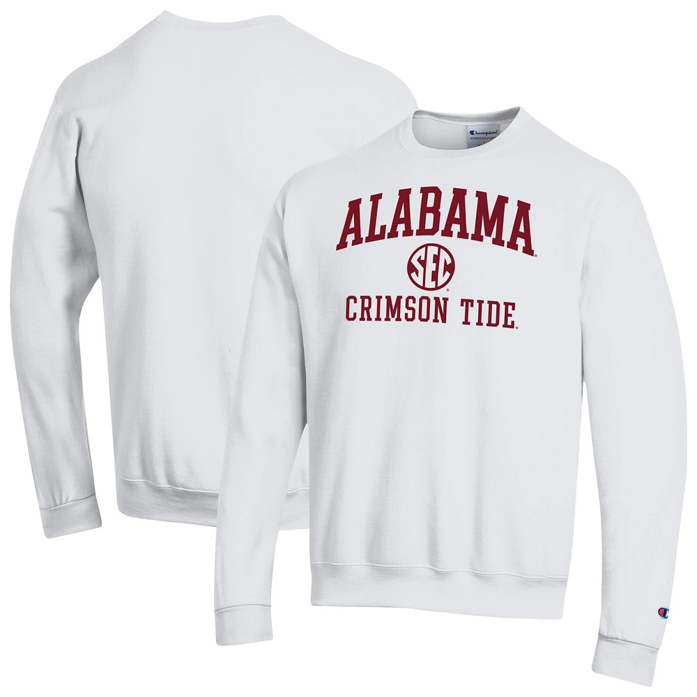 Men's Champion White Alabama Crimson Tide Team Fleece Pullover Sweatshirt