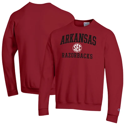 Men's Champion Cardinal Arkansas Razorbacks Team Fleece Pullover Sweatshirt