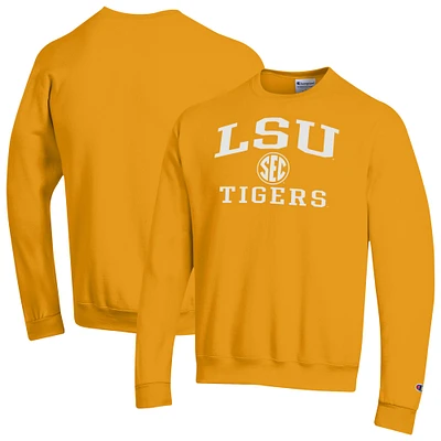 Men's Champion Gold LSU Tigers Team Fleece Pullover Sweatshirt