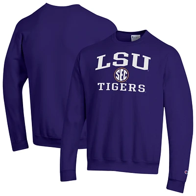 Men's Champion Purple LSU Tigers Team Fleece Pullover Sweatshirt