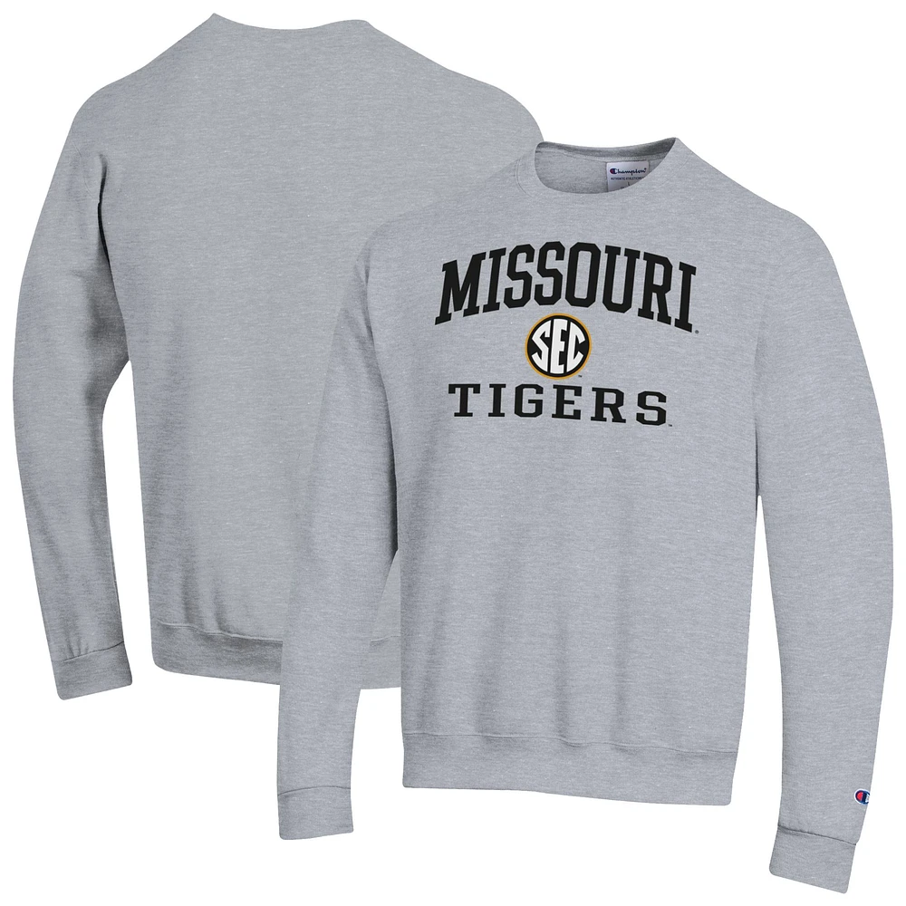 Men's Champion Gray Missouri Tigers Team Fleece Pullover Sweatshirt