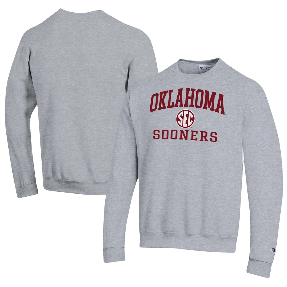 Men's Champion Gray Oklahoma Sooners SEC Pullover Sweatshirt