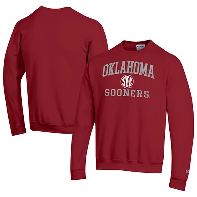 Men's Champion Crimson Oklahoma Sooners SEC Pullover Sweatshirt