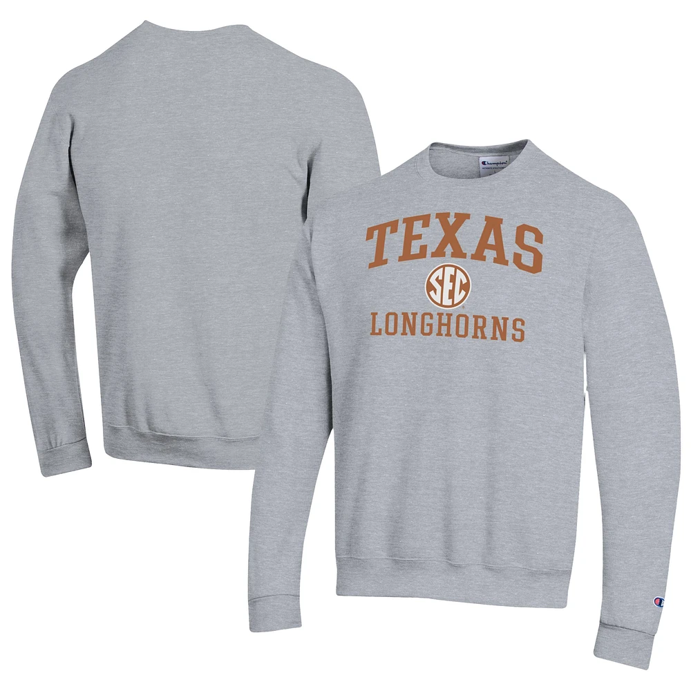 Men's Champion Gray Texas Longhorns SEC Pullover Sweatshirt