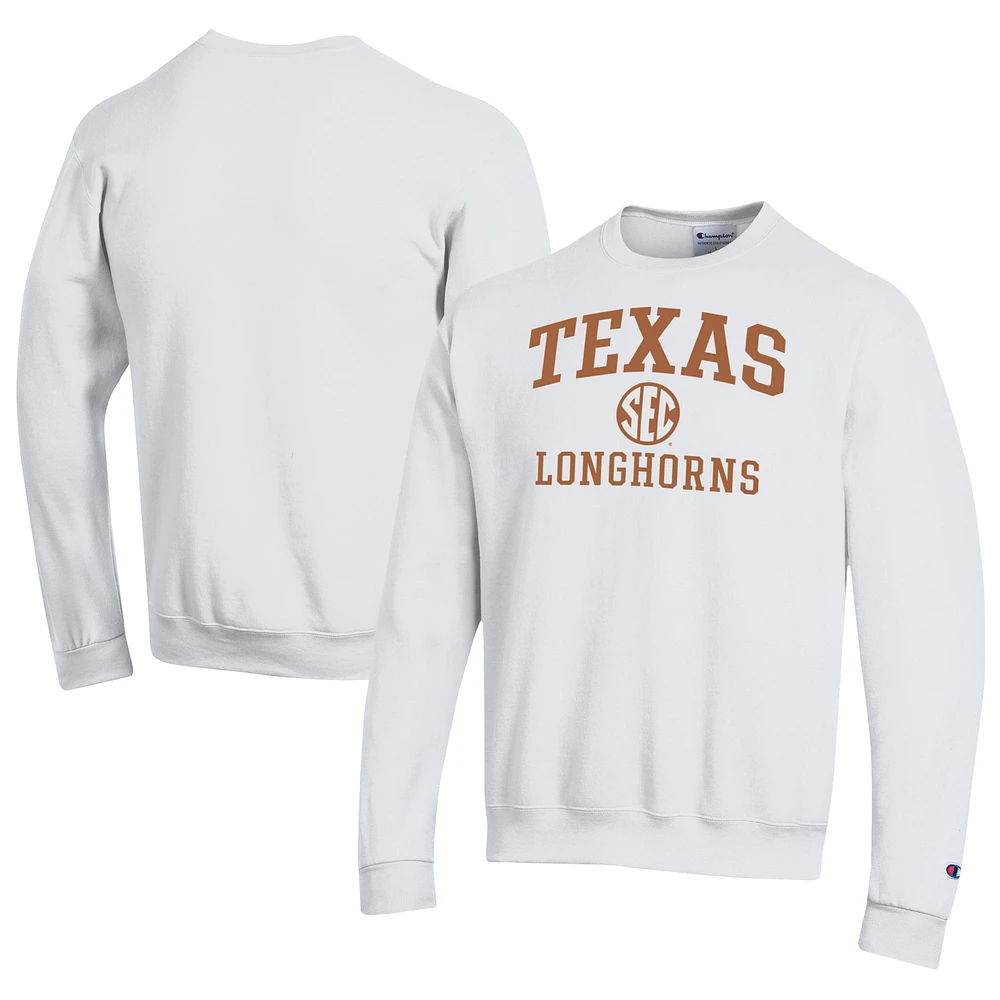 Men's Champion White Texas Longhorns SEC Pullover Sweatshirt