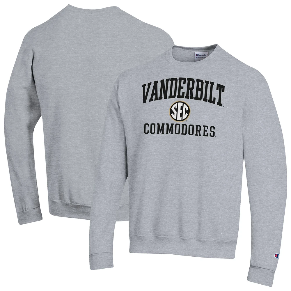 Men's Champion Gray Vanderbilt Commodores Team Fleece Pullover Sweatshirt