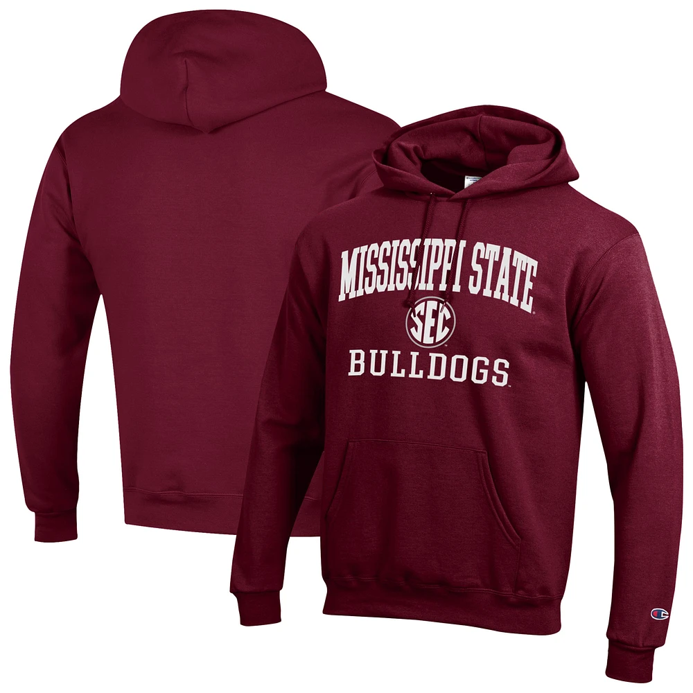 Men's Champion Maroon Mississippi State Bulldogs Team Fleece Pullover Hoodie