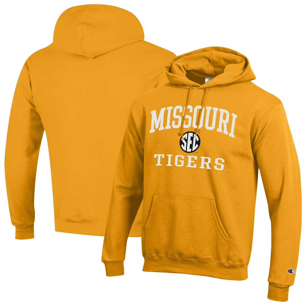 Men's Champion Gold Missouri Tigers Team Fleece Pullover Hoodie