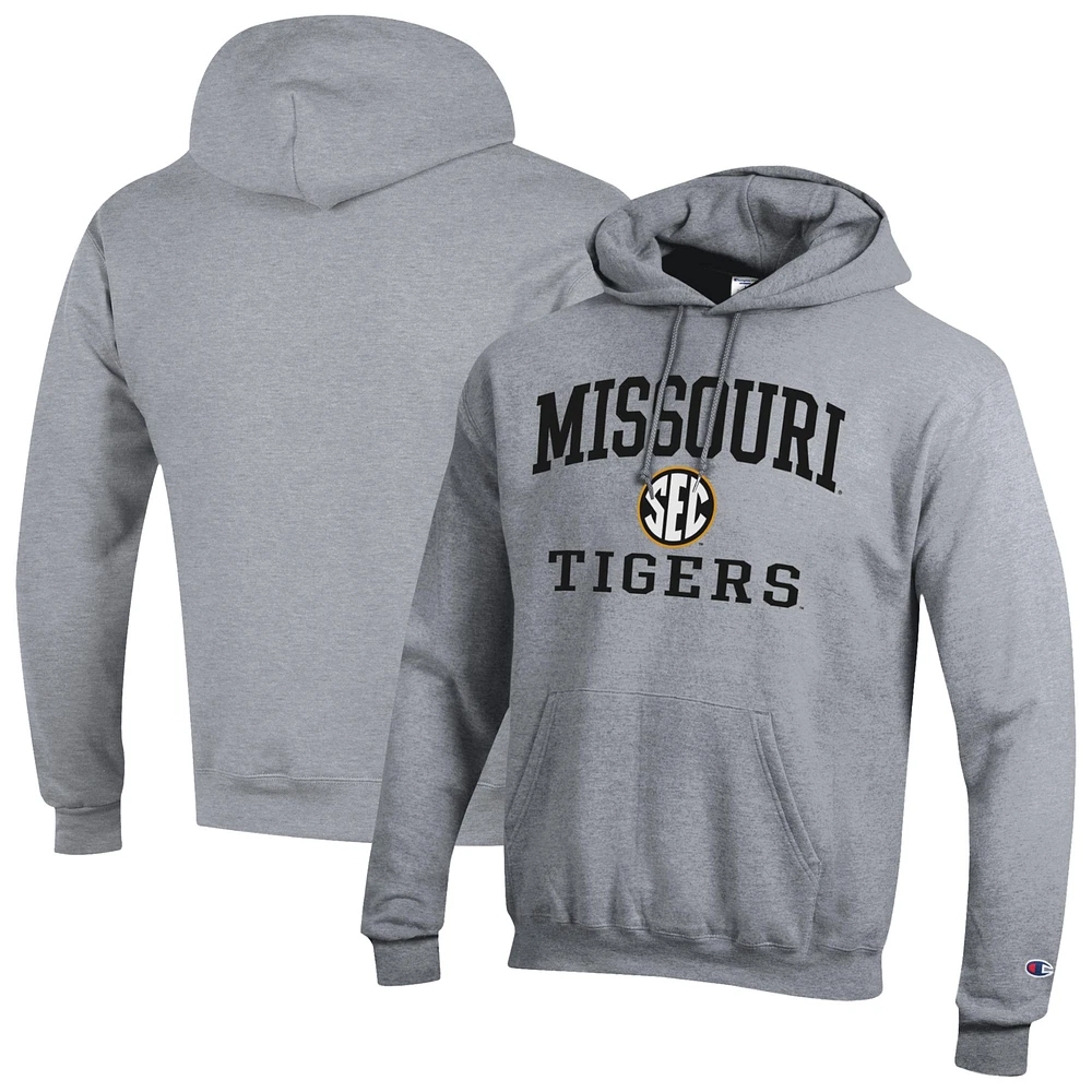 Men's Champion Gray Missouri Tigers Team Fleece Pullover Hoodie