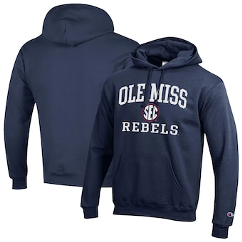 Men's Champion Navy Ole Miss Rebels Team Fleece Pullover Hoodie