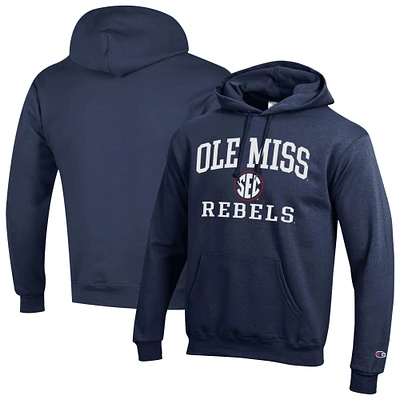 Men's Champion Navy Ole Miss Rebels Team Fleece Pullover Hoodie