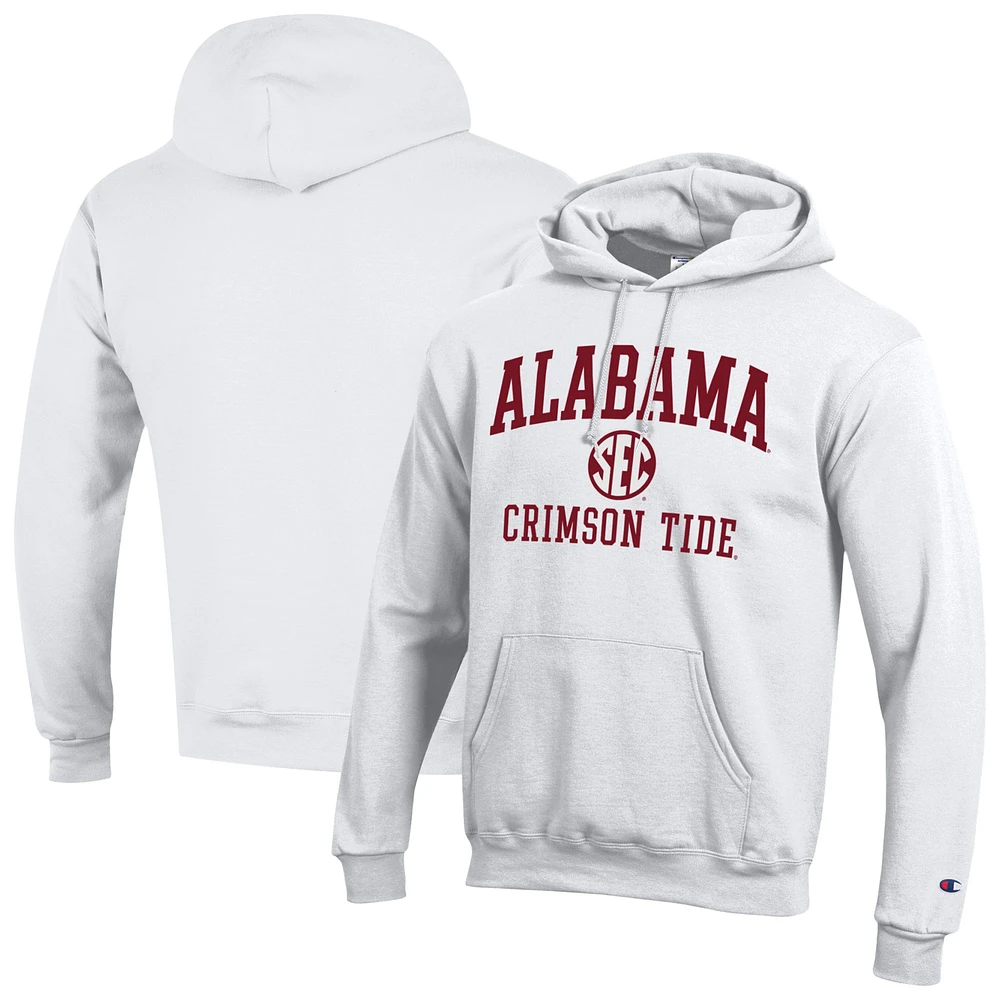 Men's Champion White Alabama Crimson Tide Team Fleece Pullover Hoodie