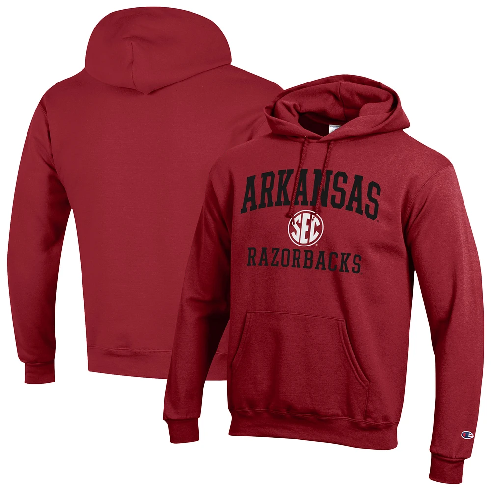 Men's Champion Cardinal Arkansas Razorbacks Team Fleece Pullover Hoodie