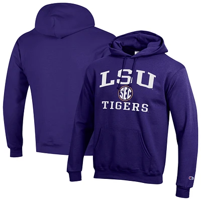 Men's Champion Purple LSU Tigers Team Fleece Pullover Hoodie