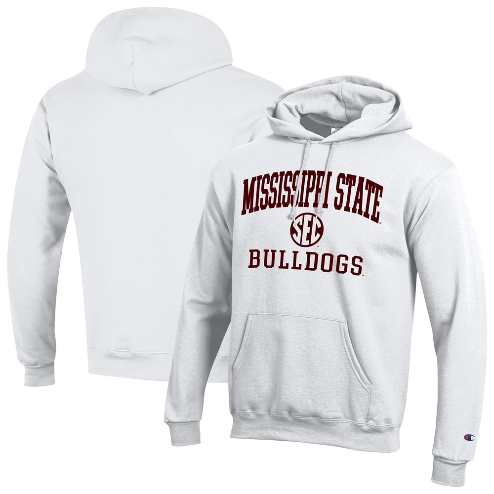 Men's Champion White Mississippi State Bulldogs Team Fleece Pullover Hoodie