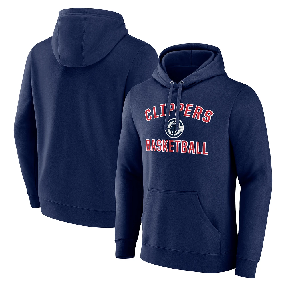 Men's Navy LA Clippers Arch Pullover Hoodie