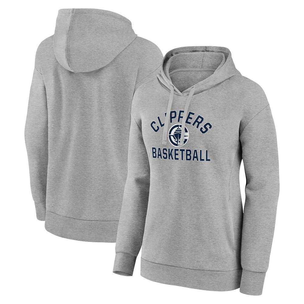 Women's Gray LA Clippers Overtime Pullover Hoodie