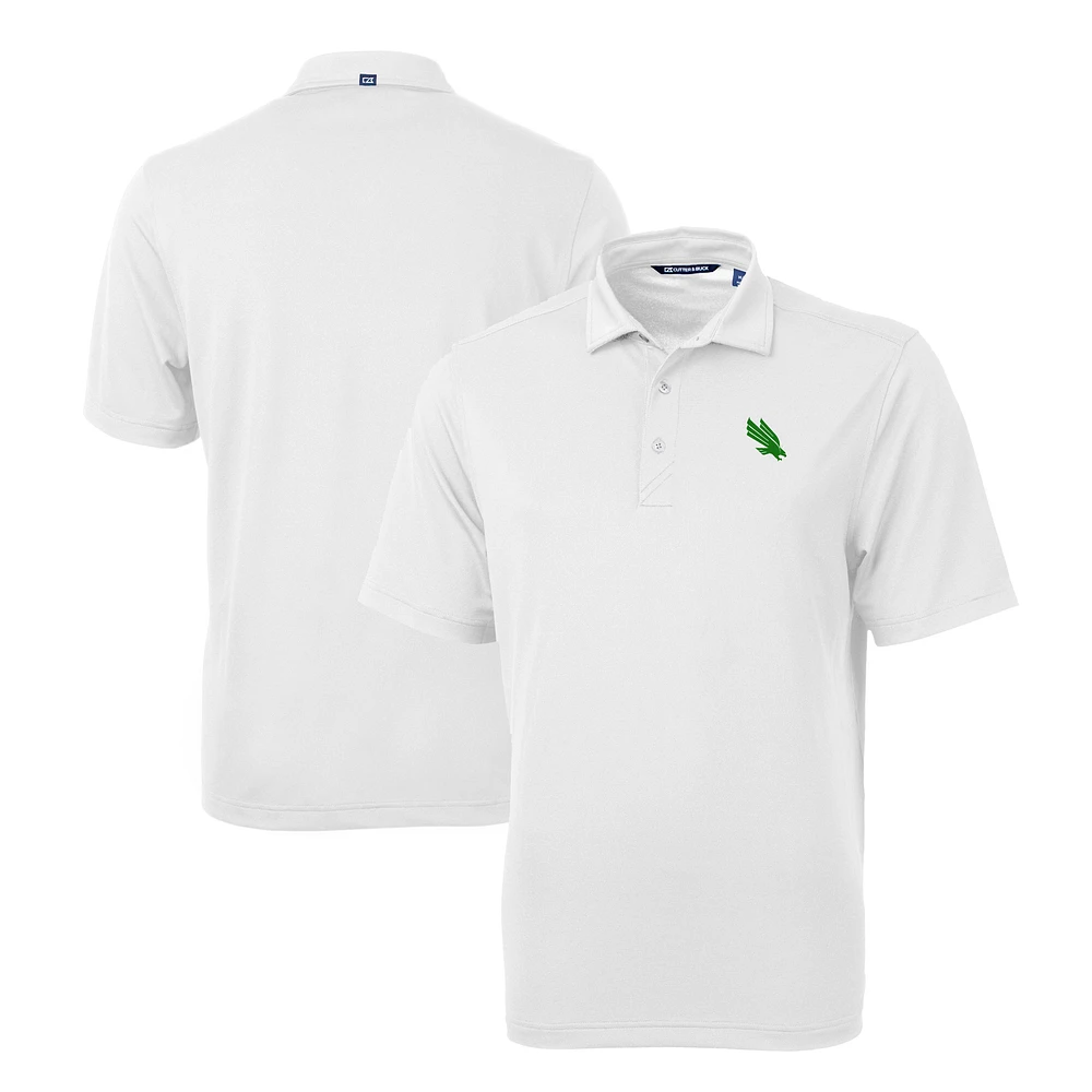 Men's Cutter & Buck White North Texas Mean Green Virtue Eco Pique Recycled Polo