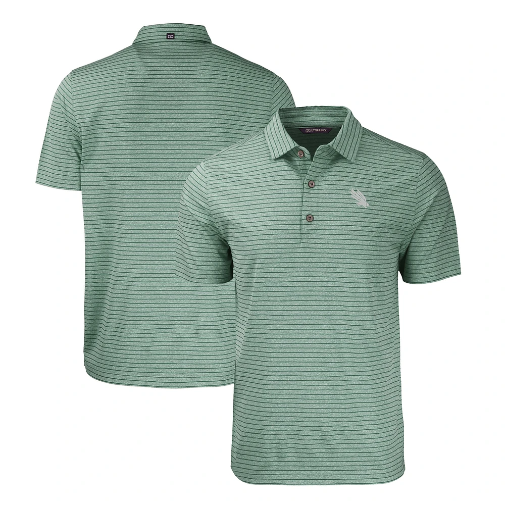 Men's Cutter & Buck Heather Kelly Green North Texas Mean Forge Eco Stripe Stretch Recycled Polo