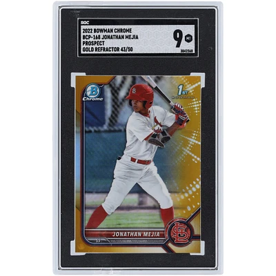 Jonathan Mejia St. Louis Cardinals 2022 Bowman Chrome Gold Refractor #BCP-168 #43/50 SGC Authenticated 9 Card