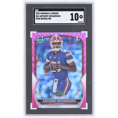 Anthony Richardson Florida Gators 2022 Bowman Chrome U Pink Refractor #65 SGC Authenticated 10 Card