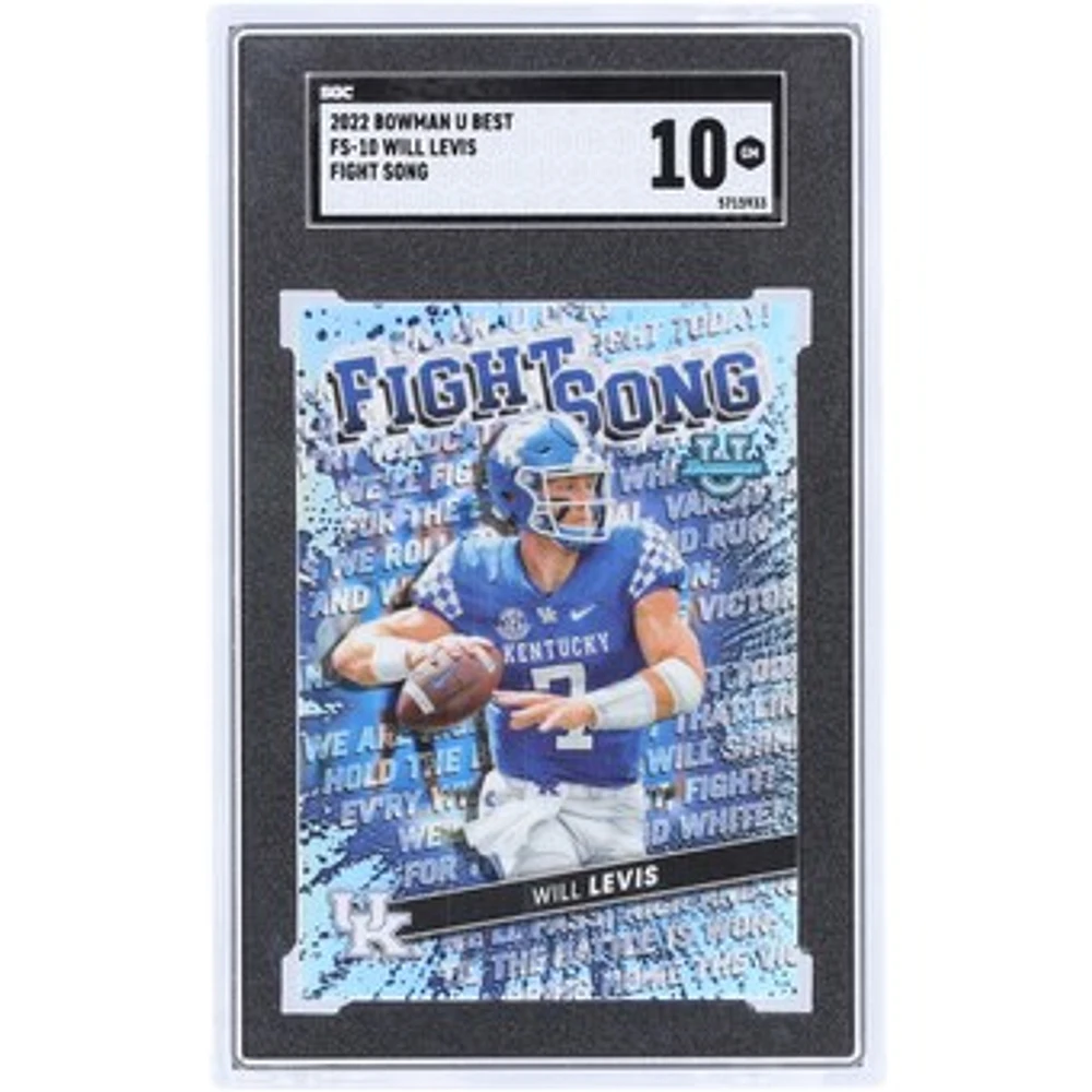 Will Levis Kentucky Wildcats 2022 Bowman Best U Fight Song #FS-10 SGC Authenticated 10 Card