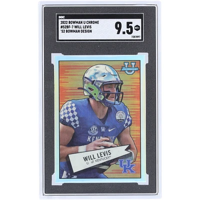 Will Levis Kentucky Wildcats 2022 Bowman Chrome U 52' Bowman Design #52BF-7 SGC Authenticated 9.5 Card