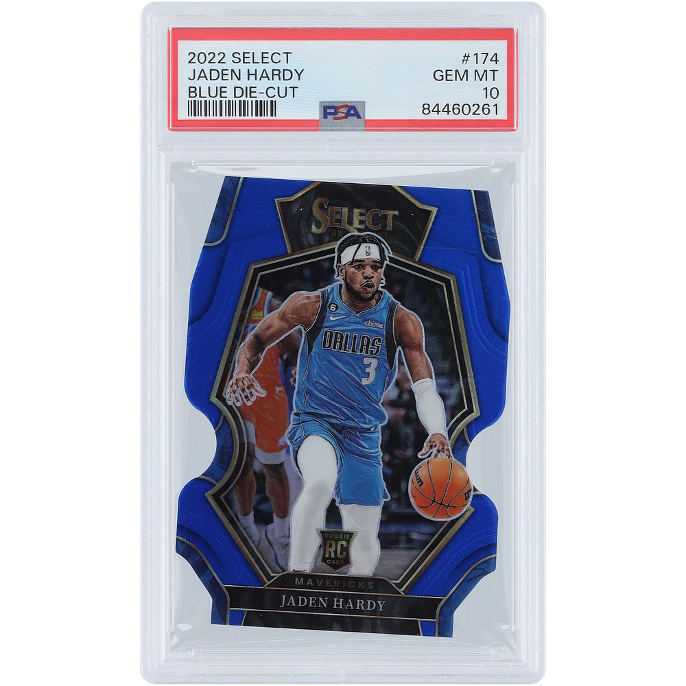 Jaden Hardy Dallas Mavericks 2022-23 Panini Select Blue Die Cut #174 #9/249 PSA Authenticated 10 Rookie Card