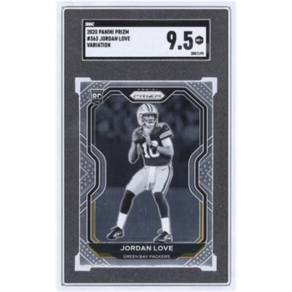 Jordan Love Green Bay Packers 2020 Panini Prizm Black & White Variation #363 SGC Authenticated 9.5 Rookie Card