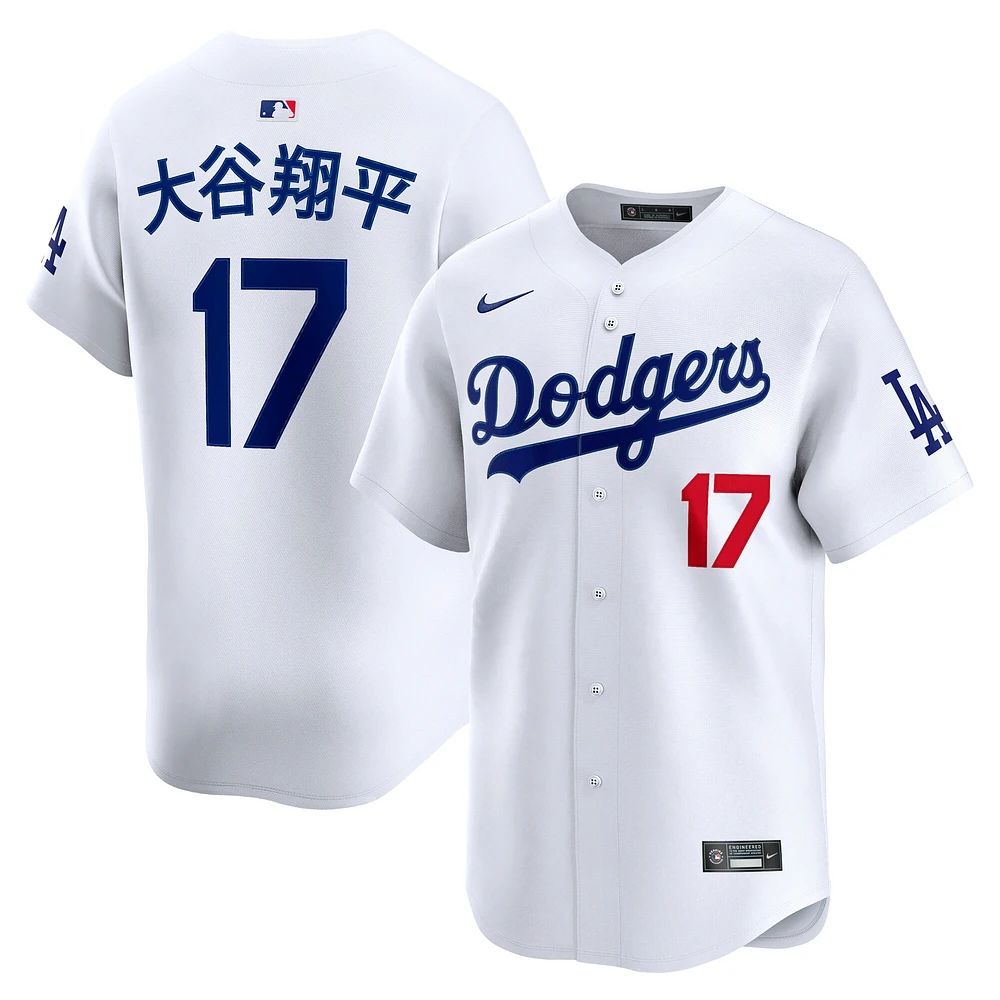 Men's Nike Shohei Ohtani White Los Angeles Dodgers Home Limited Kanji Player Jersey