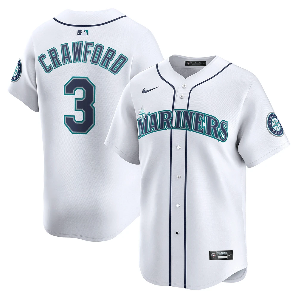 Men's Nike J.P. Crawford White Seattle Mariners Home Limited Player Jersey
