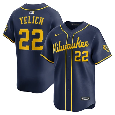 Men's Nike Christian Yelich Navy Milwaukee Brewers Alternate Limited Jersey