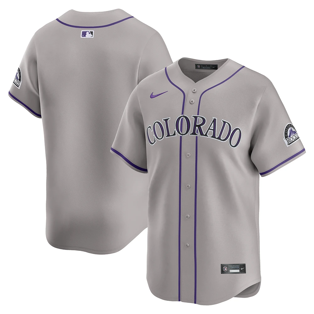 Men's Nike Gray Colorado Rockies Road Limited Jersey