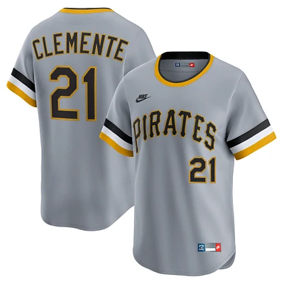 Men's Nike Roberto Clemente Gray Pittsburgh Pirates Throwback Cooperstown Collection Limited Jersey