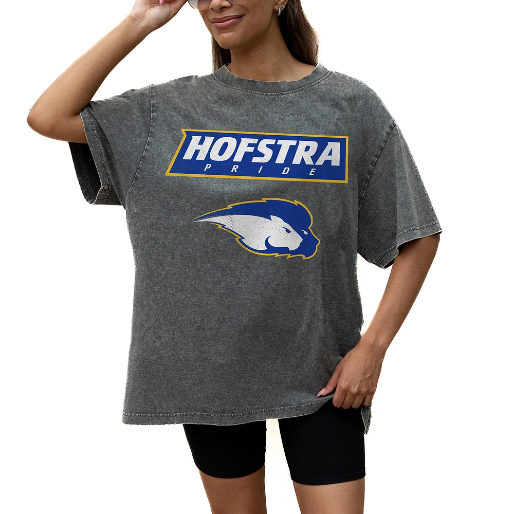Women's Gameday Couture Grey Hofstra University Pride Oversized Snow Wash T-Shirt